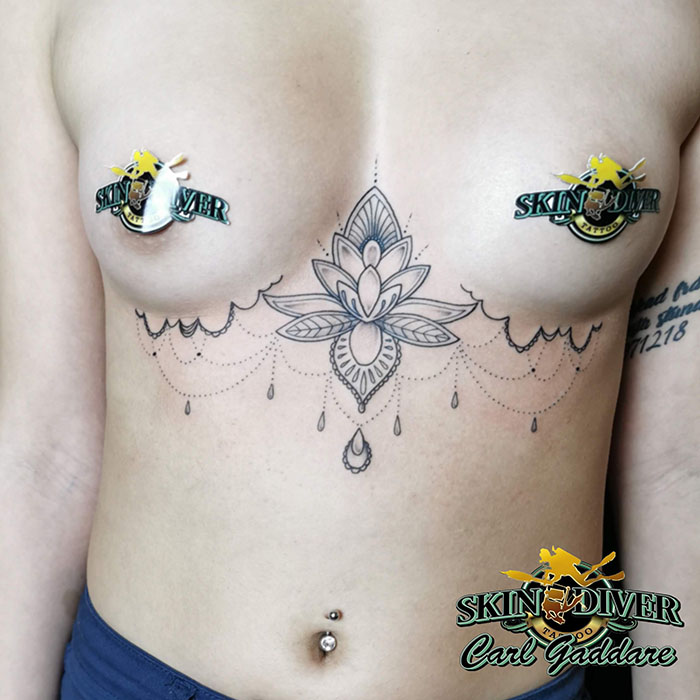 Tattoo Mandal under Breast