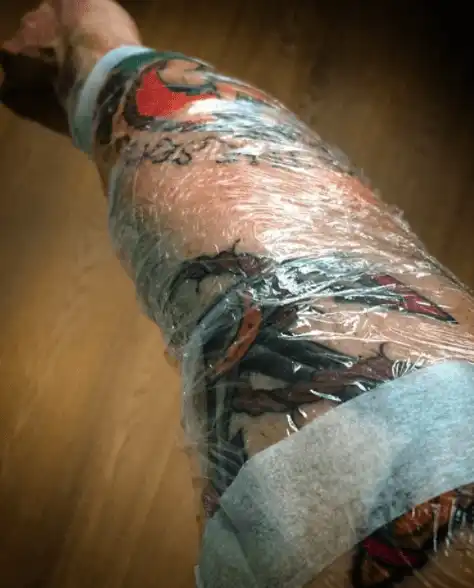 Saran wrap tattoo aftercare
